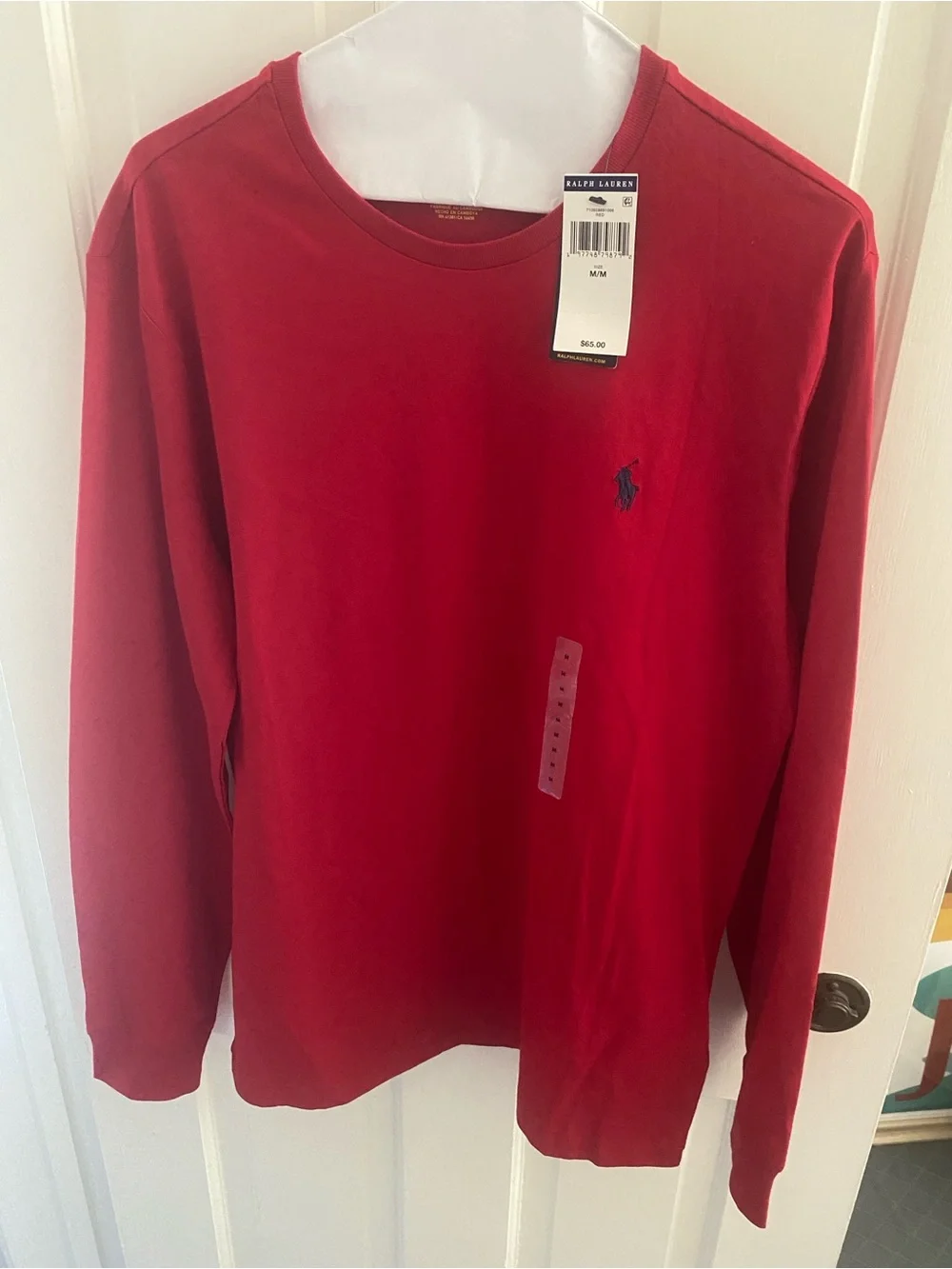 Ralph Lauren Men’s Red Long-Sleeve Crewneck Shirt